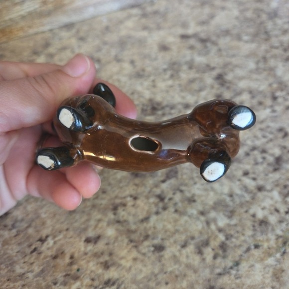 VINTAGE SHORT-TAILED DOXIE DACHSHUND Weiner Dog PORCELAIN DOG FIGURINE - JAPAN - Picture 6 of 10